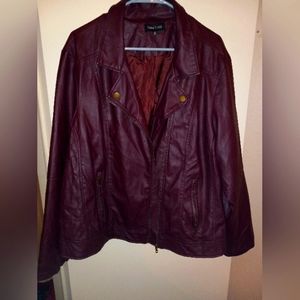 New Look 3X Burgundy Moto Jacket